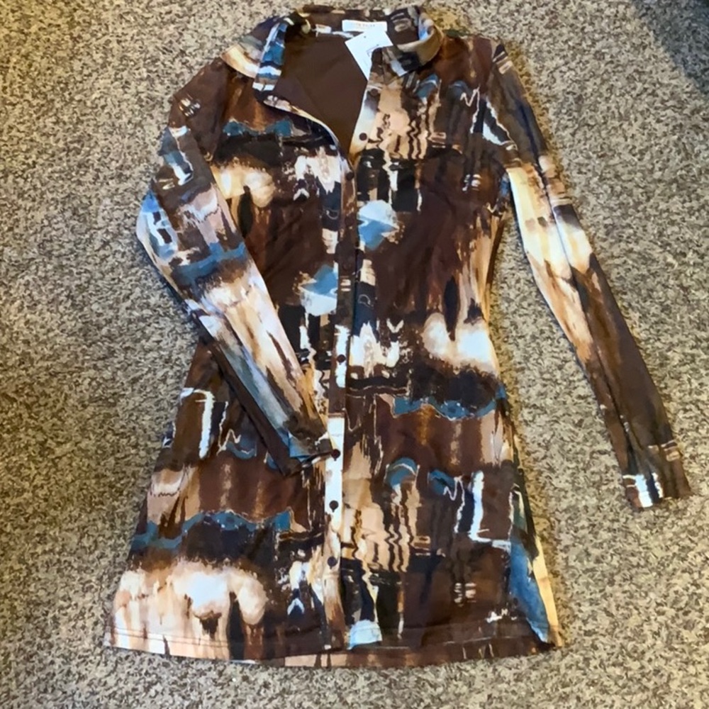 12TH TRIBE Western Mesh Mini Dress SZ MEDIUM